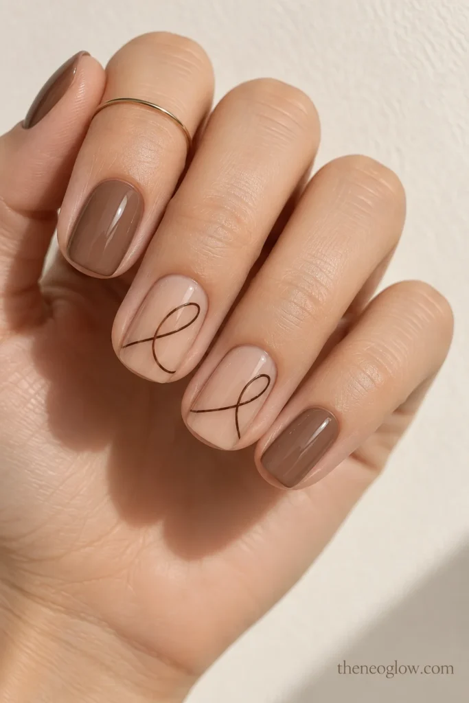 Medium almond nails in warm rosewood with a soft satin finish.